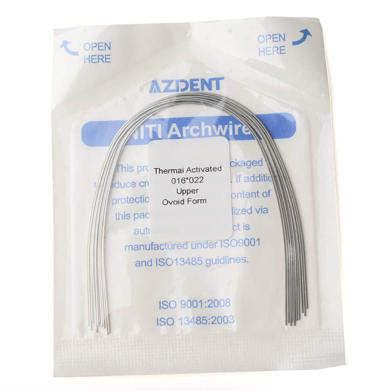 AZDENT Thermal Active NiTi Archwire Ovoid Form Rectangular 0.016 x 0.022 Upper 10pcs/Pack - azdentall.com