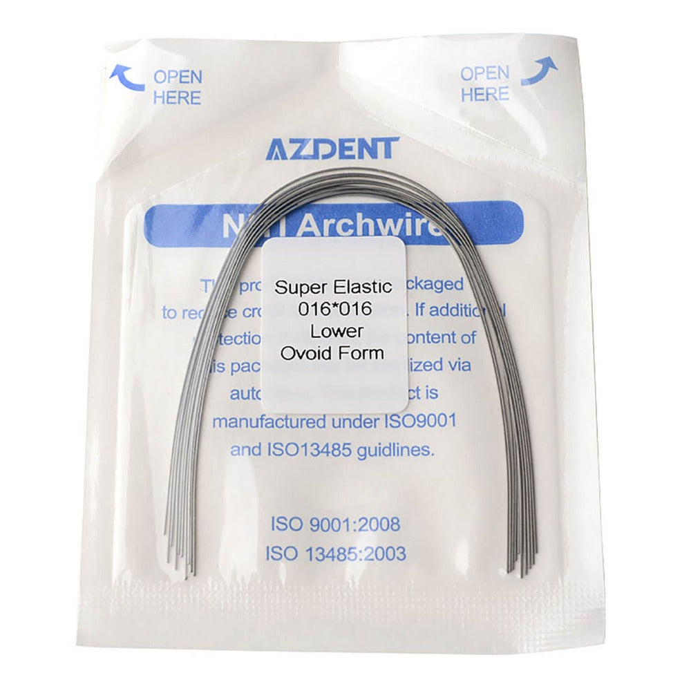 AZDENT Orthodontic Archwire Niti Super Elastic Ovoid Form Rectangular 0 ...