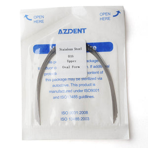 AZDENT Archwire Stainless Steel Round Oval 0.016 Upper 10 pcs/Pack - azdentall.com