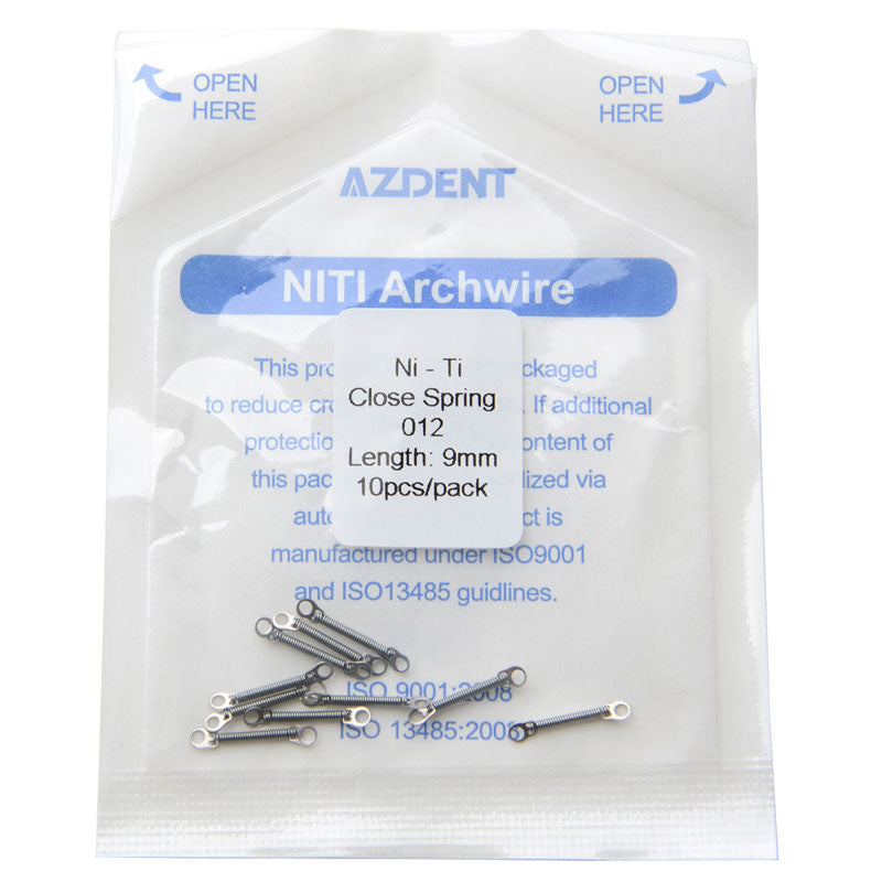 AZDENT Dental Orthodontic Accessory Closed Coil Spring 0.012 9mm 10pcs/Bag - azdentall.com