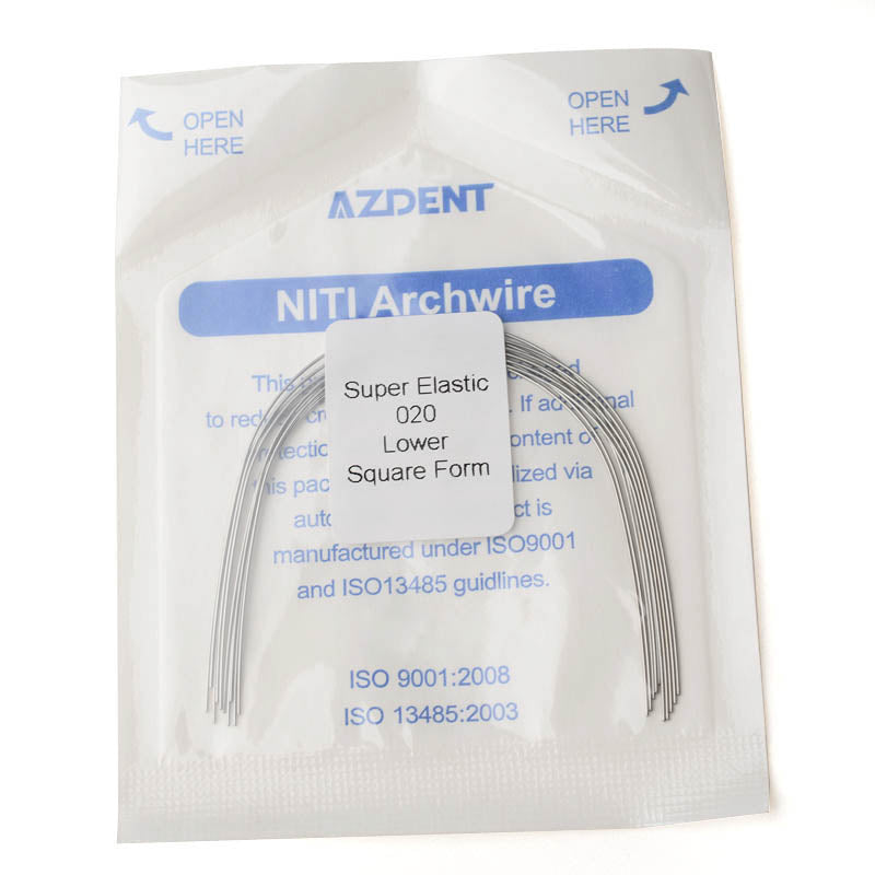 AZDENT Dental Orthodontic Archwires NiTi Super Elastic Square Round Full Size 10pcs/Pack - azdentall.com