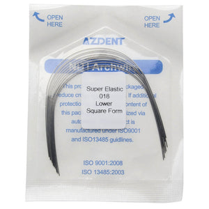 AZDENT Dental Orthodontic Archwires NiTi Super Elastic Square Round Full Size 10pcs/Pack - azdentall.com