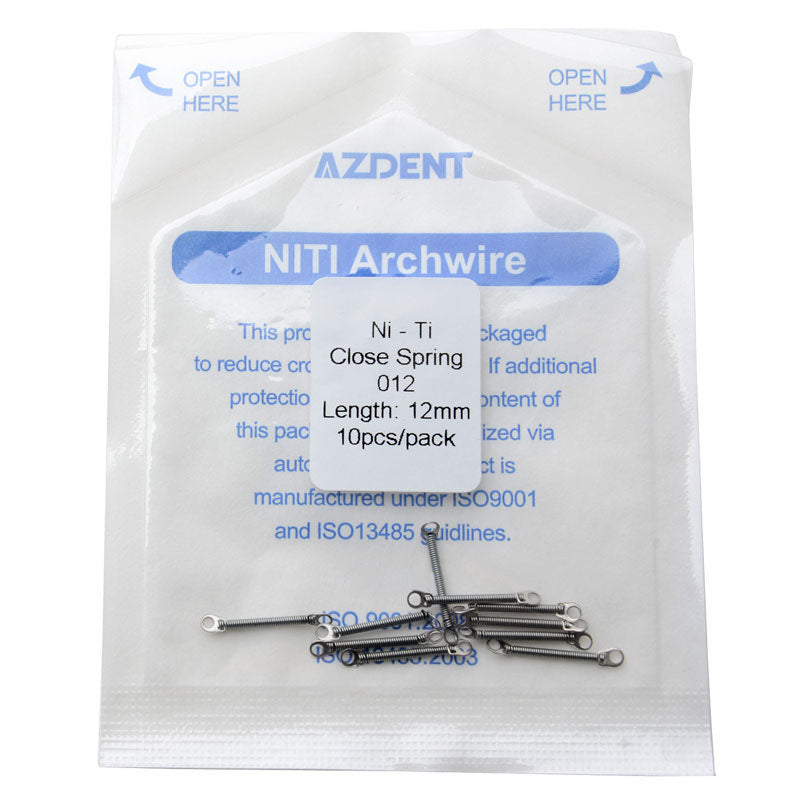 AZDENT Dental Orthodontic Accessory Closed Coil Spring 0.012 12mm 10pcs/Bag - azdentall.com