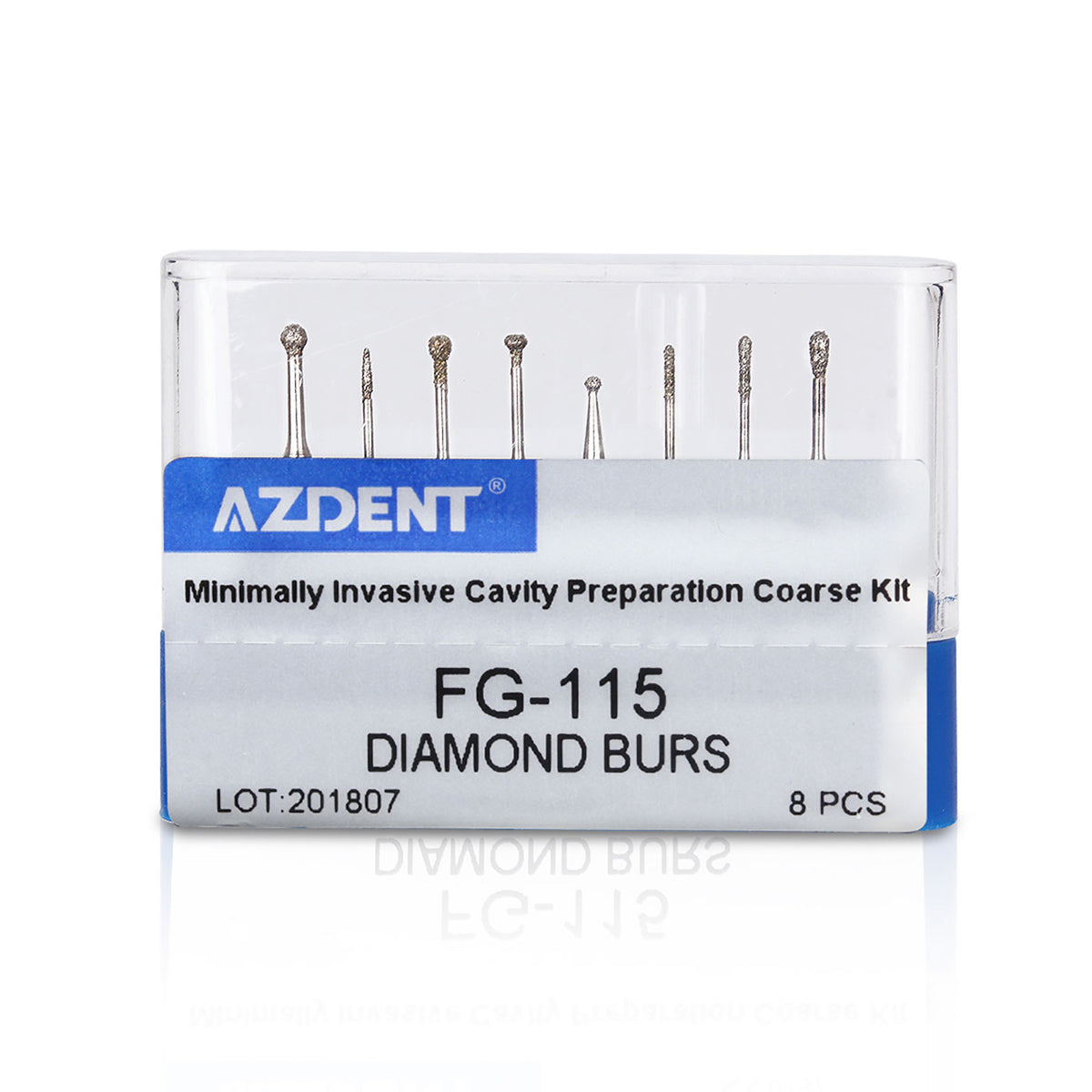 AZDENT Dental Diamond Bur FG-115 Minimally Invasive Cavity Preparation Coarse Kit 8pcs/Kit-azdentall.com