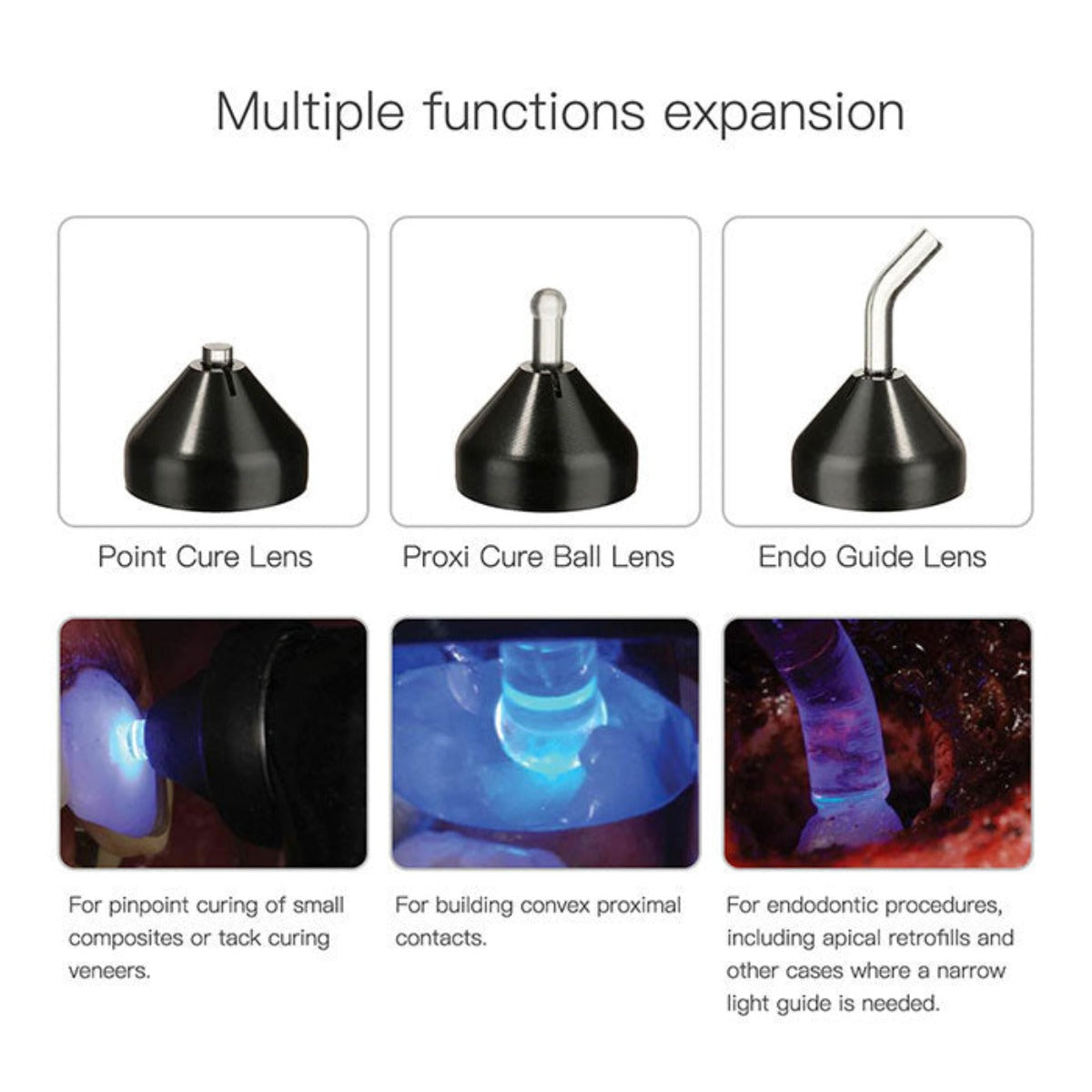 Dental Curing Light LED Cordless OLED Screen 1 Second DeepCure Wide Specturm Metal Body With Caries Detector Light Meter 3200mW/Cm² - azdentall.com