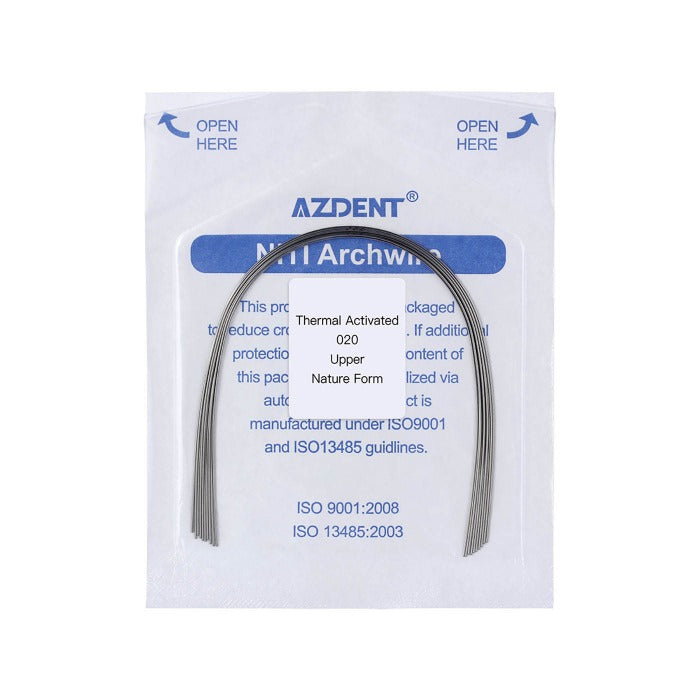 AZDENT Thermal Active NiTi Archwire Round Natural 0.020 Upper 10pcs/Pack - azdentall.com