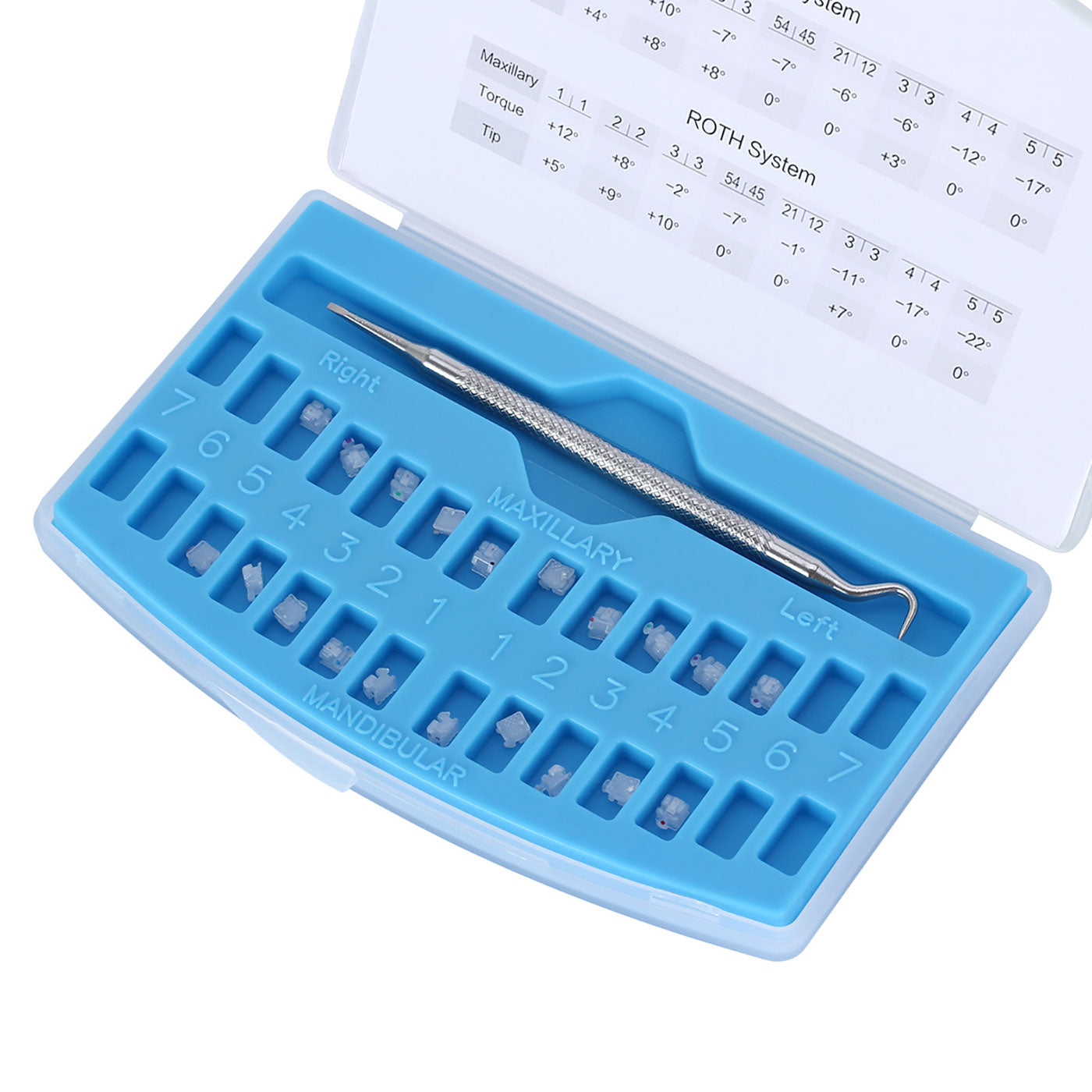 AZDENT Dental Orthodontic Self-ligating Ceramic Brackets Braces Roth 0.022 Hooks on 345 Third Generation 20pcs/Box - azdentall.com