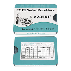 1000pcs AZDENT Dental Orthodontic Metal Brackets Braces Mini Roth .022 Hooks on 345 50 Sets/Box - azdentall.com