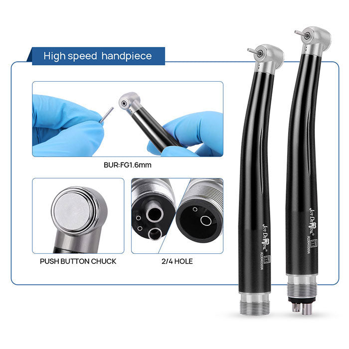 Dental Color High and Low Speed Handpiece Kit 2/4 Holes Black - azdentall.com