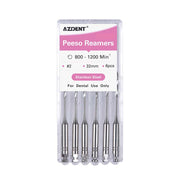 AZDENT Dental Engine Files Staniless Steel Peeso Reamers 32mm #2 6pcs/Box