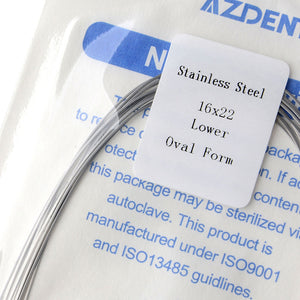 AZDENT Archwire Stainless Steel Oval Form Rectangular 0.016 x 0.022 Lower 10pcs/Pack - azdentall.com