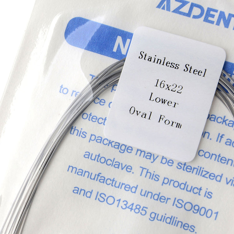 AZDENT Archwire Stainless Steel Oval Form Rectangular 0.016 x 0.022 Lower 10pcs/Pack - azdentall.com