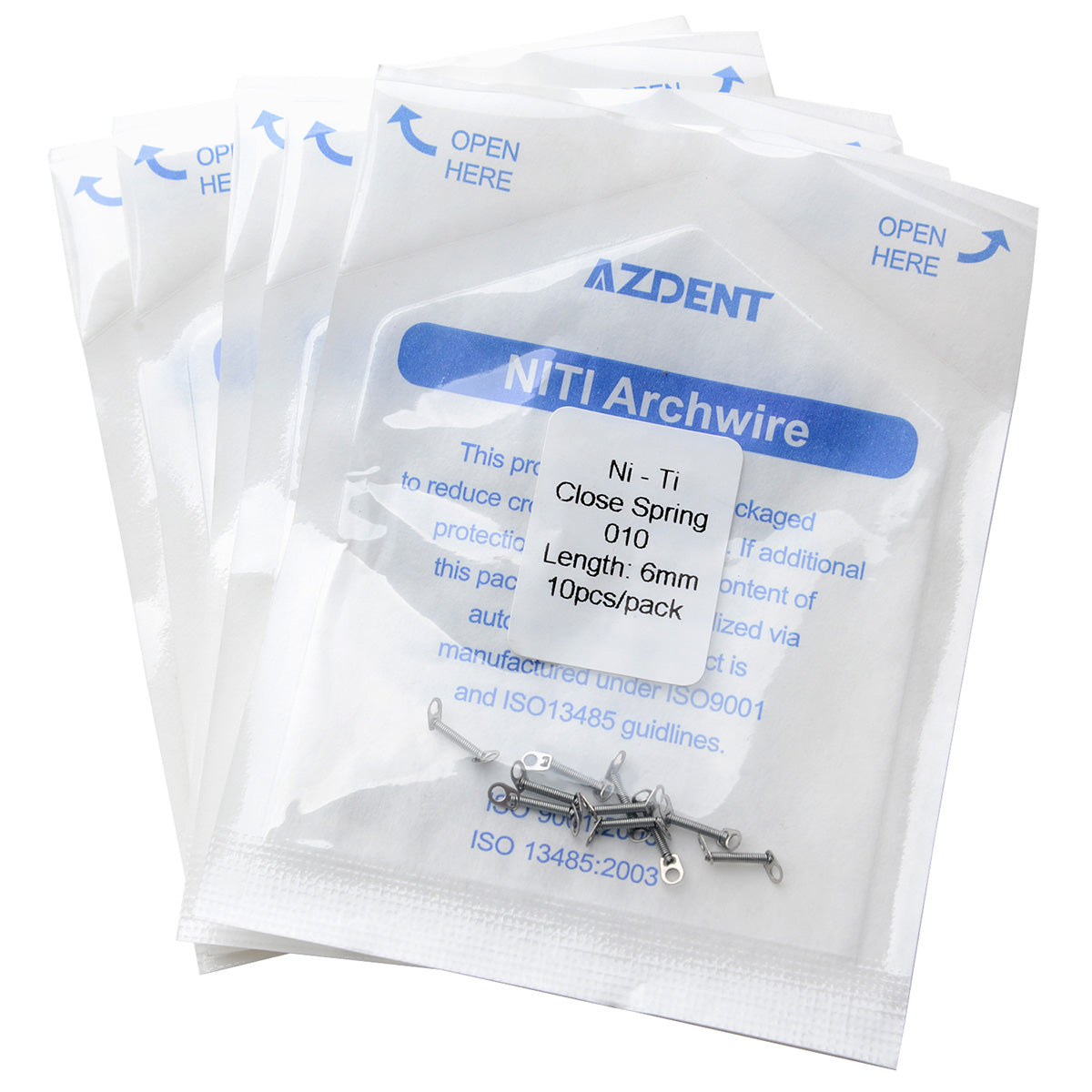 AZDENT Dental Orthodontic Accessory Closed Coil Spring  0.010 6mm 10pcs/Bag - azdentall.com