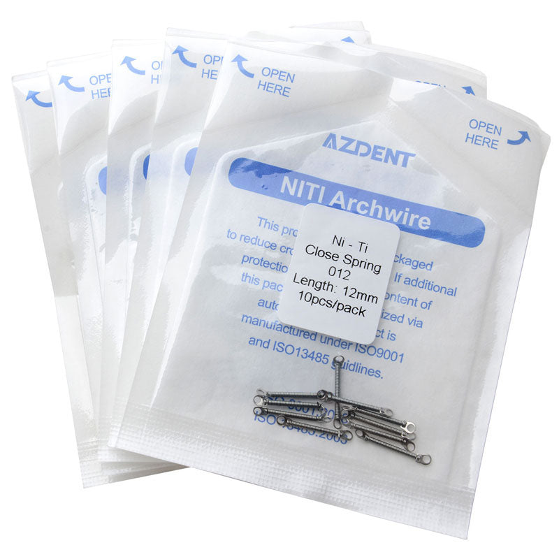 AZDENT Dental Orthodontic Accessory Closed Coil Spring 0.012 12mm 10pcs/Bag - azdentall.com