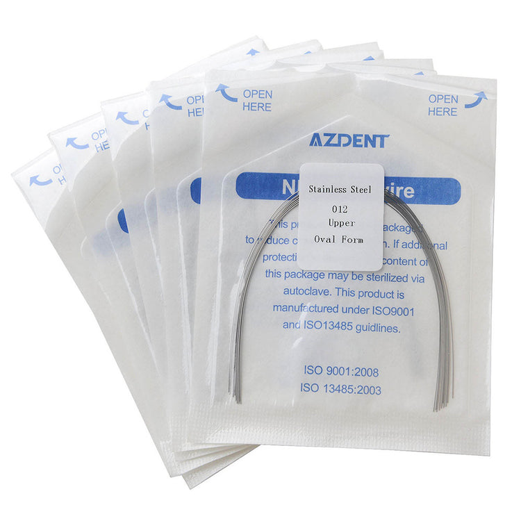AZDENT Archwire Stainless Steel Oval Form Round 0.012 Upper 10pcs/Pack - azdentall.com
