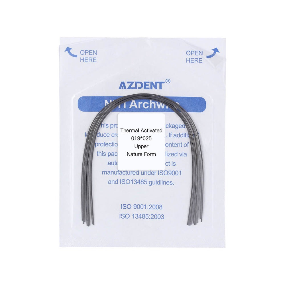 AZDENT Thermal Active NiTi Archwire Natural Form Rectangular 0.019 x 0.025 Upper 10pcs/Pack - azdentall.com