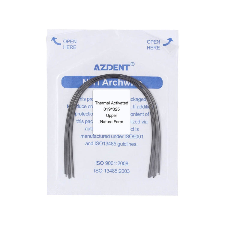 AZDENT Thermal Active NiTi Archwire Natural Form Rectangular 0.019 x 0.025 Upper 10pcs/Pack - azdentall.com