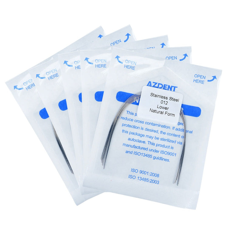 5 Packs AZDENT Arch Wire Stainless Steel Natural Form Round 0.012 Lower 10pcs/Pack - azdentall.com