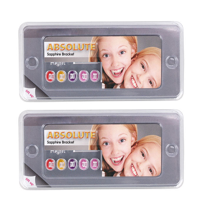 2 Boxes Dental Ceramic Bracket Monocrystalline Sapphire Mini Roth .022 Hooks on 345 20pcs/Box - azdentall.com