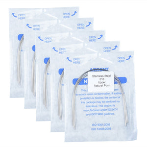 5 Packs AZDENT Arch Wire Stainless Steel Natural Form Round 0.016 Upper 10pcs/Pack - azdentall.com