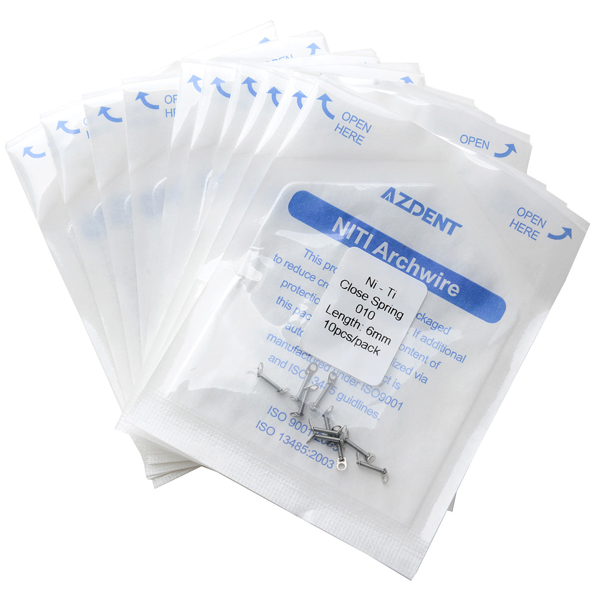 AZDENT Dental Orthodontic Accessory Closed Coil Spring  0.010 6mm 10pcs/Bag - azdentall.com