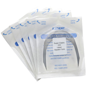 AZDENT Dental Orthodontic Archwires NiTi Super Elastic Square Round Full Size 10pcs/Pack - azdentall.com