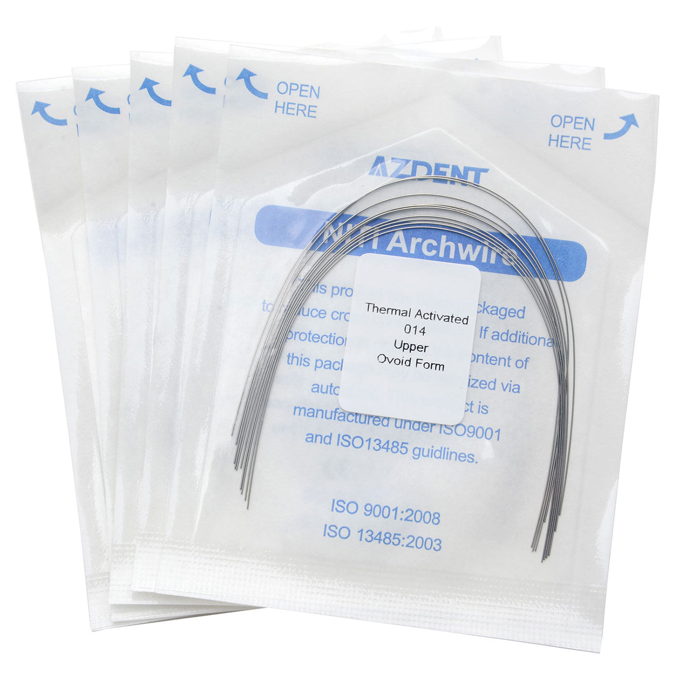 AZDENT Thermal Active NiTi Arch Wire Ovoid Form Round 0.014 Upper 10pcs/Pack - azdentall.com