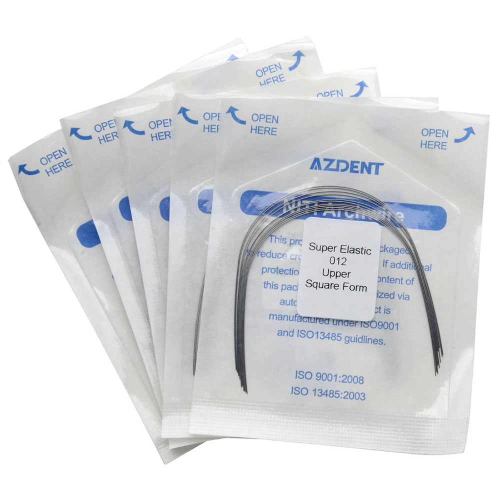 AZDENT Dental Orthodontic Archwires NiTi Super Elastic Square Round Full Size 10pcs/Pack - azdentall.com