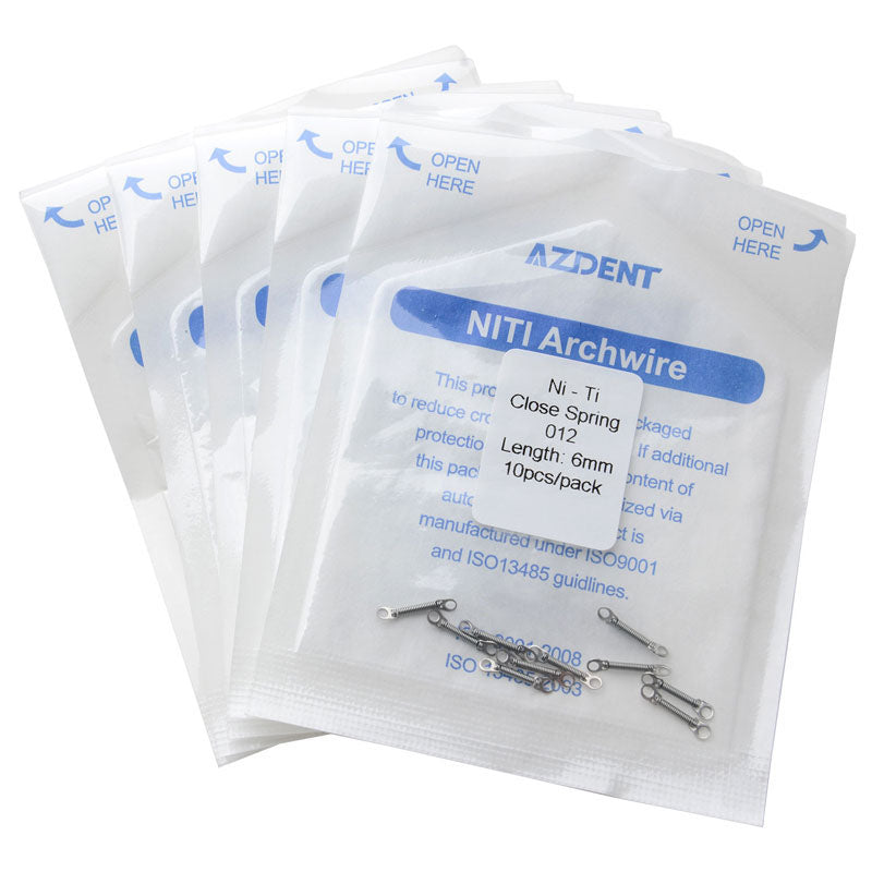 AZDENT Dental Orthodontic Accessory Closed Coil Spring 0.012 6mm 10pcs/Bag - azdentall.com