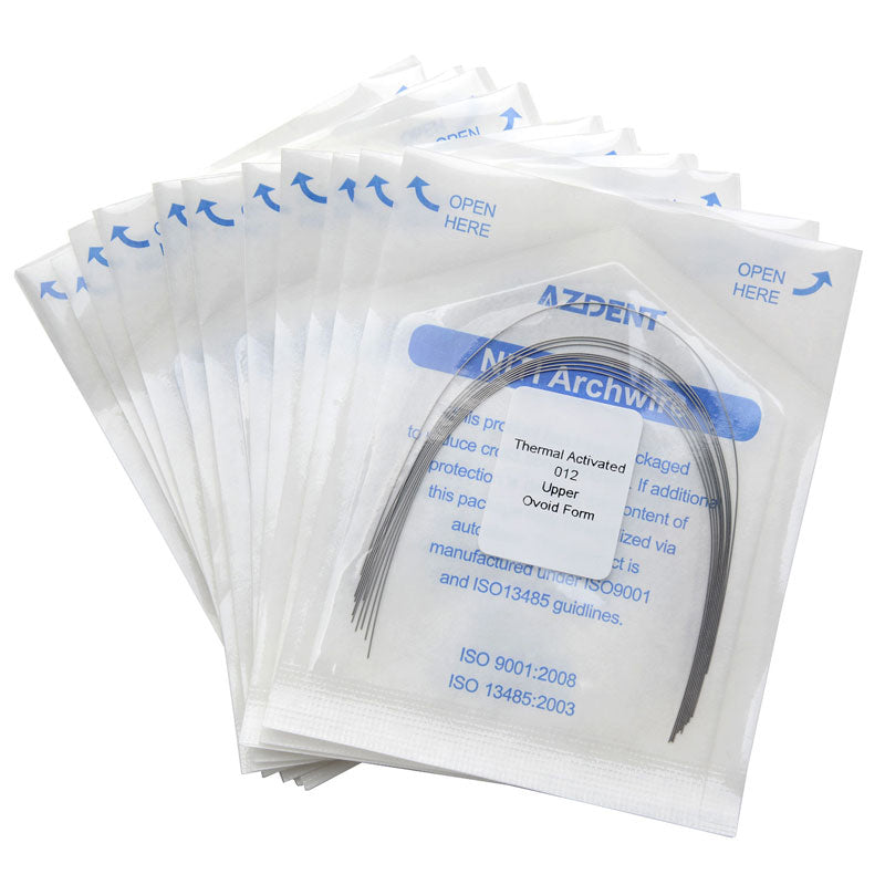 AZDENT Thermal Active NiTi Arch Wire Ovoid Form Round 0.012 Upper 10pcs/Pack - azdentall.com