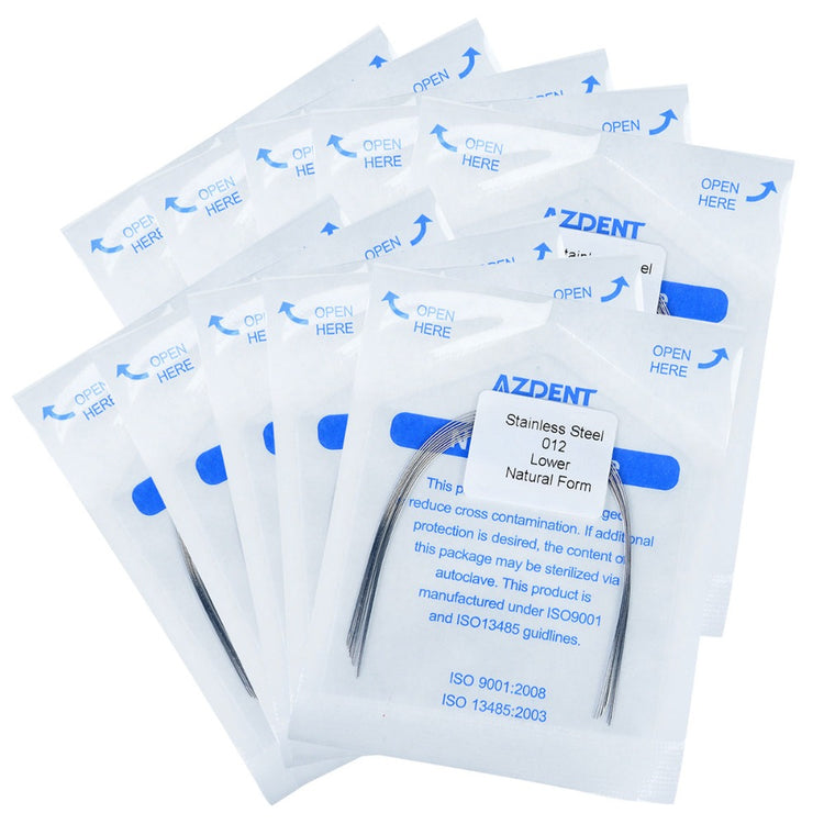 10 Packs AZDENT Arch Wire Stainless Steel Natural Form Round 0.012 Lower 10pcs/Pack - azdentall.com