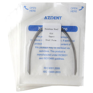 20 Packs AZDENT Archwire Stainless Steel Oval Form Round 0.014 Upper 10pcs/Pack - azdentall.com