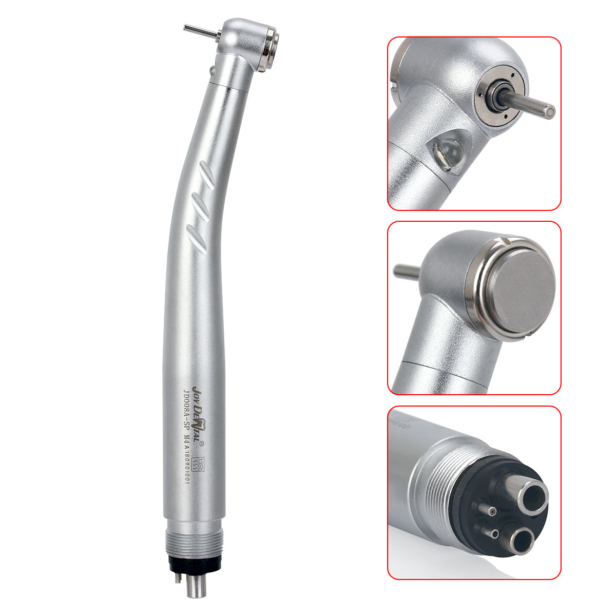 Dental E-generator Integrated LED High Speed Handpiece Push Button 4 Hole Triple Water Spray - azdentall.com