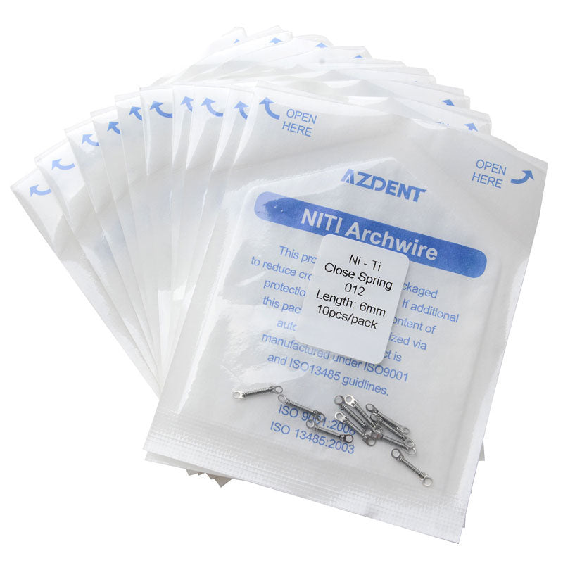 AZDENT Dental Orthodontic Accessory Closed Coil Spring 0.012 6mm 10pcs/Bag - azdentall.com