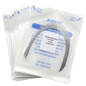 AZDENT Thermal Active NiTi Archwire Ovoid Form Rectangular 0.017 x 0.022 Lower 10pcs/Pack - azdentall.com