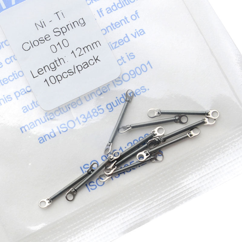 AZDENT Dental Orthodontic Accessory Closed Coil Spring 0.010 12mm 10pcs/Bag - azdentall.com