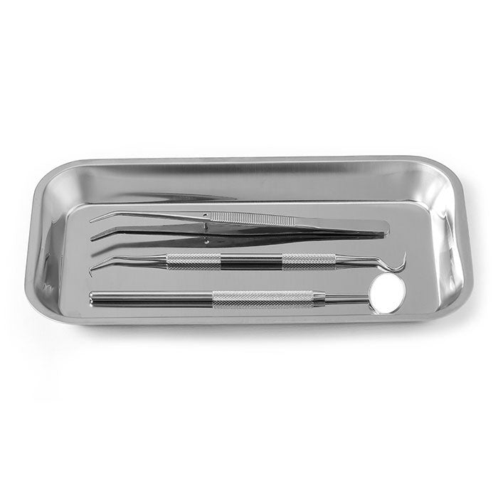 Stainless Steel Tray - Narkysus 5 Pack Stainless Steel Dental Lab Tray  13.5'' X 10'' Flat Metal Tray Tool for Lab Dental Instrument Bathroom  Organizer
