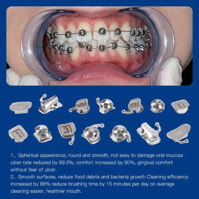 AZDENT Dental Q-type Self-Ligating Brackets MBT .022 Hooks On 345 With Buccal Tubes 28pcs/Box - azdentall.com