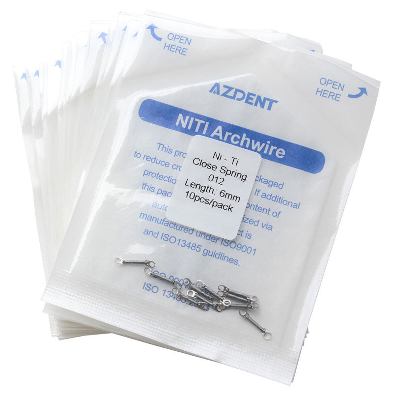 AZDENT Dental Orthodontic Accessory Closed Coil Spring 0.012 6mm 10pcs/Bag - azdentall.com