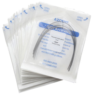 AZDENT Thermal Active NiTi Arch Wire Ovoid Form Round 0.014 Upper 10pcs/Pack - azdentall.com