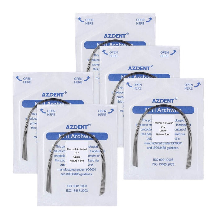 5 Packs AZDENT Thermal Active NiTi Archwire Natural Form Round 0.012 Upper 10pcs/Pack -azdentall.com