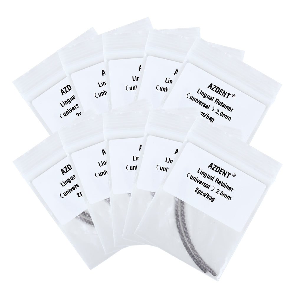 10 Bags AZDENT Lingual Retainer Mesh Base Universal 2.0mm 2/Bag - azdentall.com