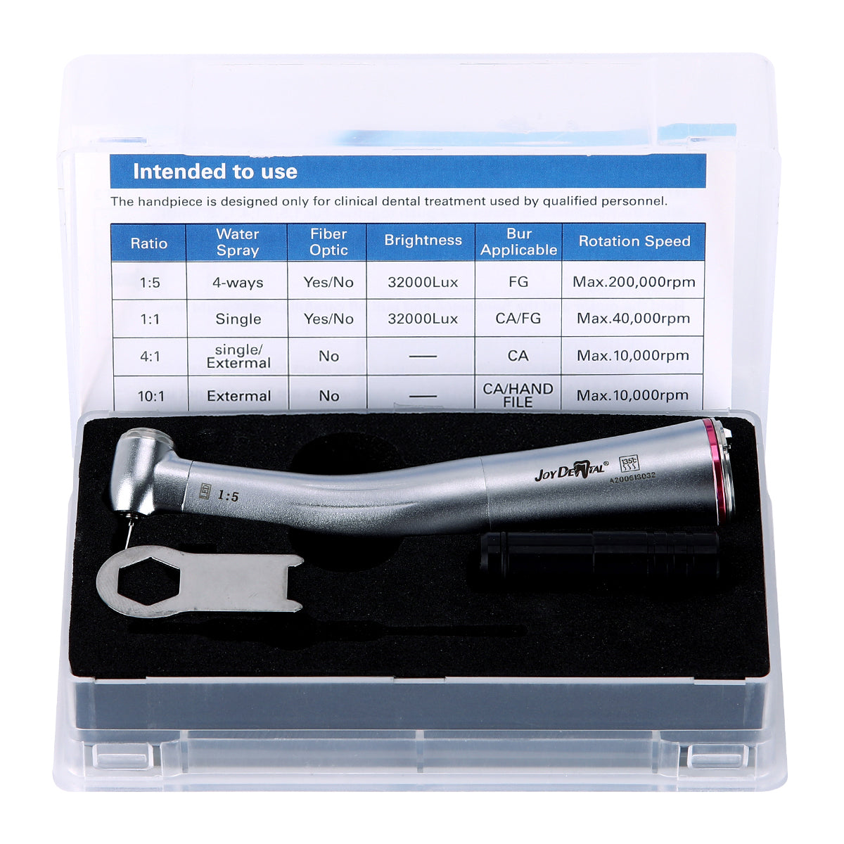 Dental Brushless LED Electric Micro Motor System + 1:5 Increasing Electric Fiber Optic Contra Angle Handpiece