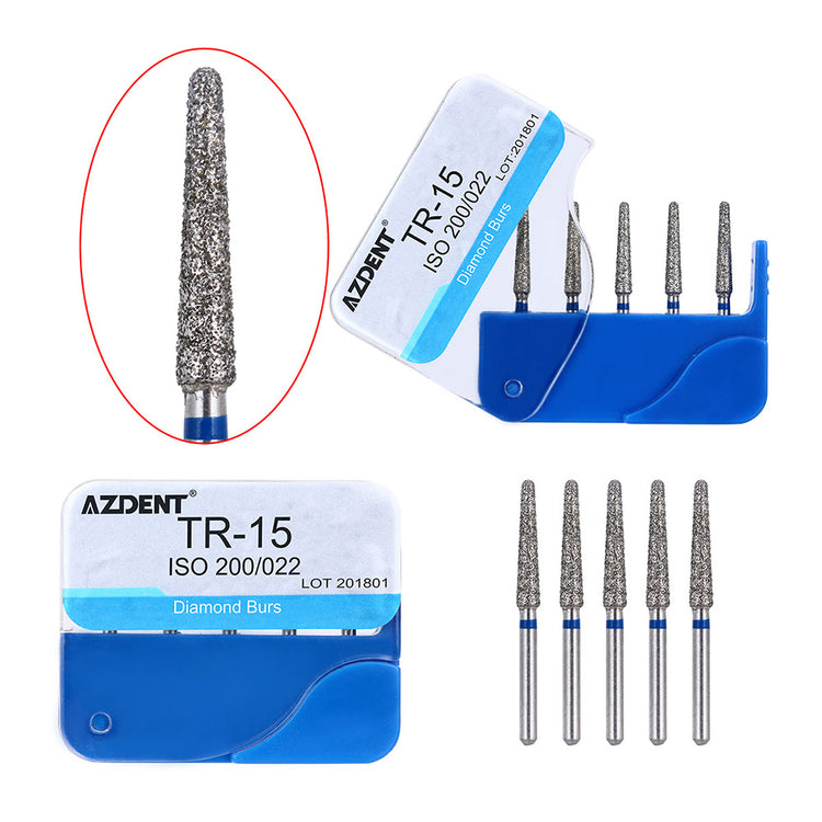 100pcs AZDENT Dental Diamond Burs FG 1.6MM 20 Model/Kit-azdentall.com