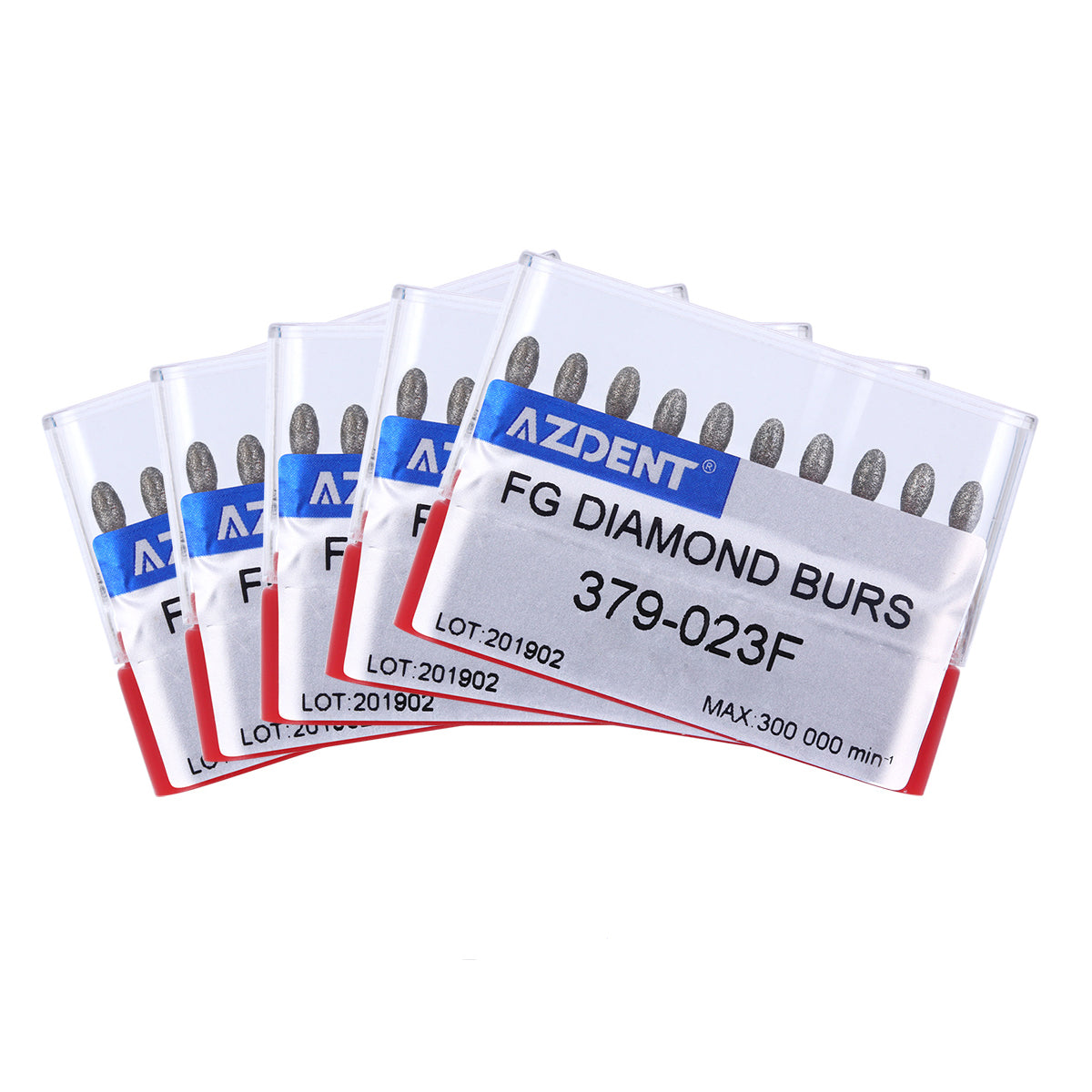 5 Boxes AZDENT Diamond Bur FG 379-023F Football Red 10pcs/Kit - azdentall.com