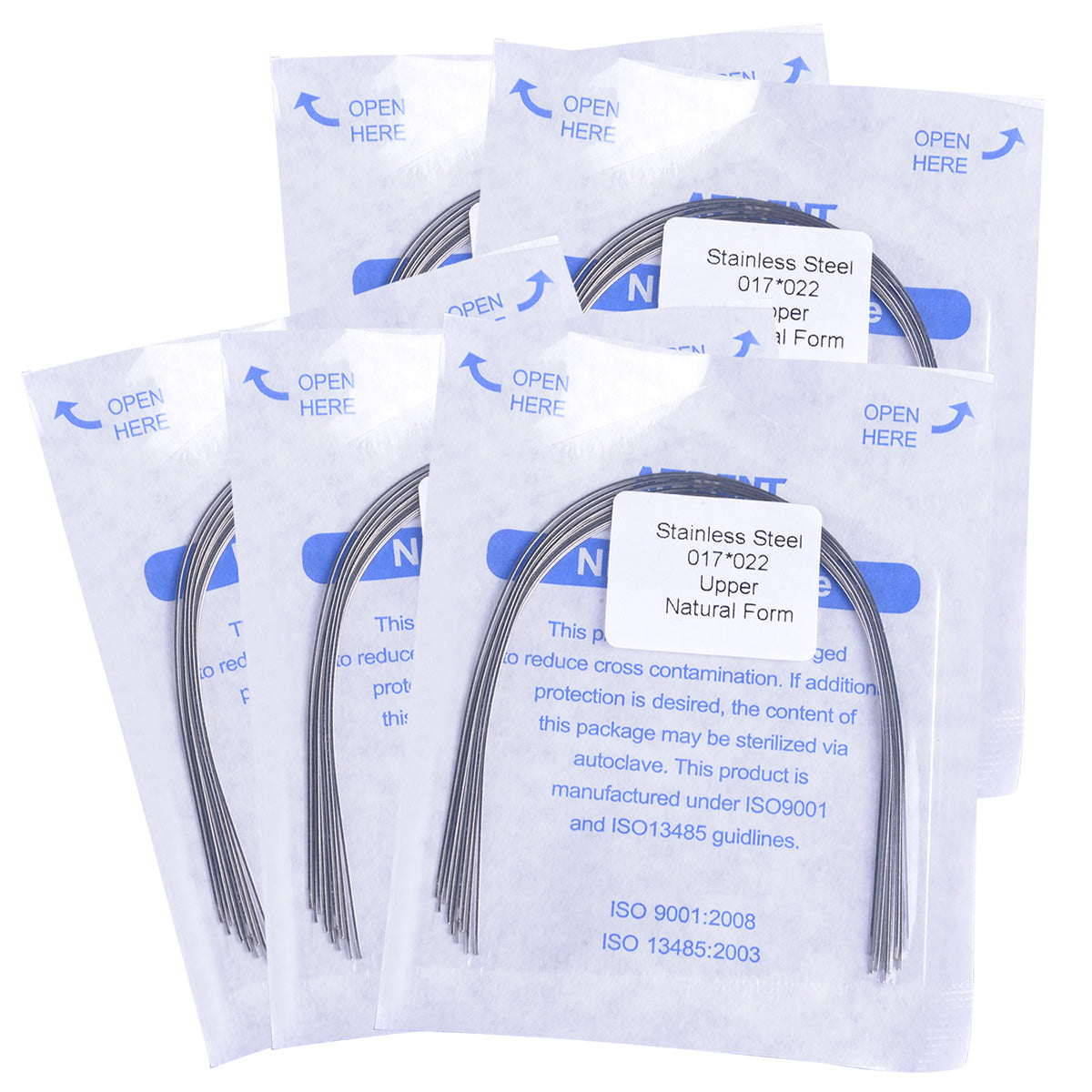 AZDENT Dental Orthodontic Archwire Stainless Steel Natural Rectangular  0.017 x 0.022 Upper 10pcs/Pack-azdentall.com