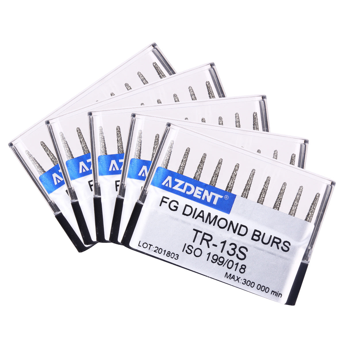 10 Boîtes De Fraises Diamantées Dentaires AZDENT – Football #368-023F, Grain Fin, Rouge