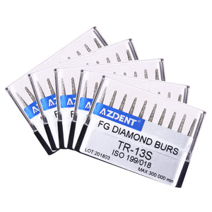 5 Boxes AZDENT FG Diamond Burs TR-13S 10pcs/Box - azdentall.com