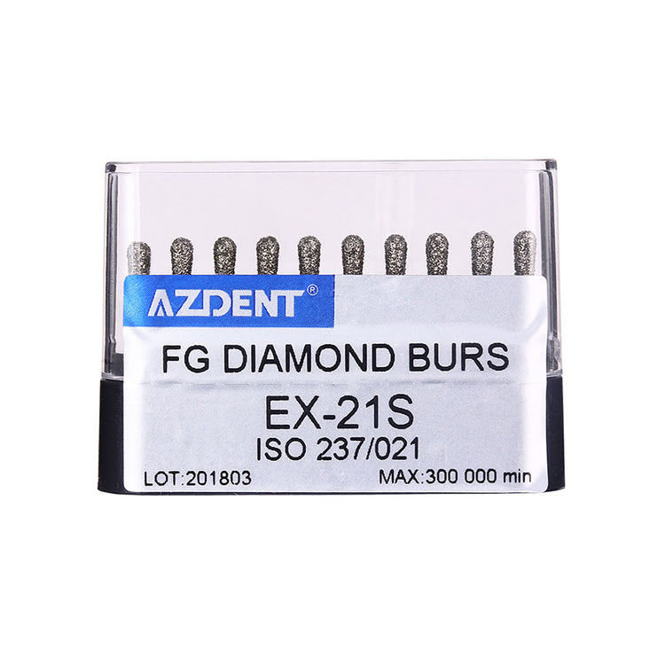 AZDENT FG Diamond Burs EX-21S 10pcs/Box-azdentall.com