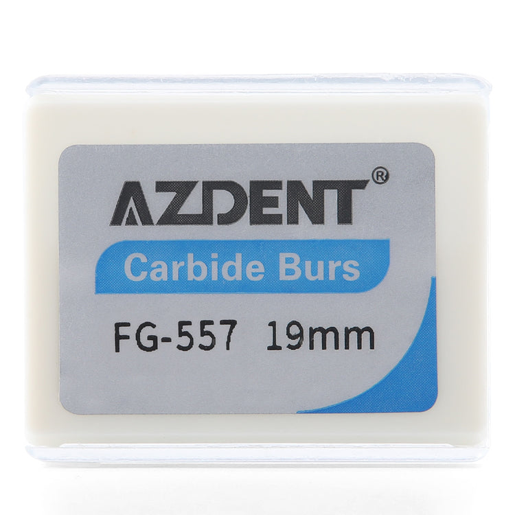 Dental Carbide Bur FG #557 Straight Fissure Crosscut 10/Box - azdentall.com